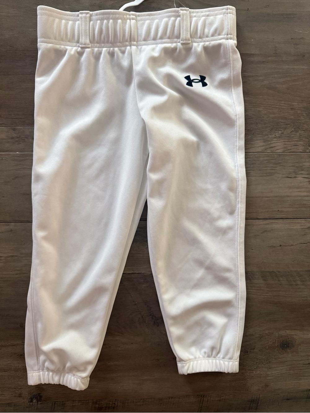 Under Armour White Kids Athletic Sweatpants with Elastic Cuffs